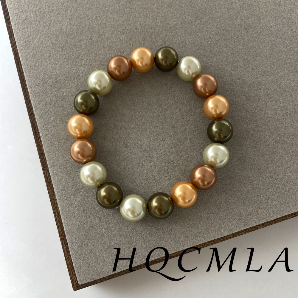 Pearl mixed color beaded necklace French light luxury temperament jewelry sweater chain