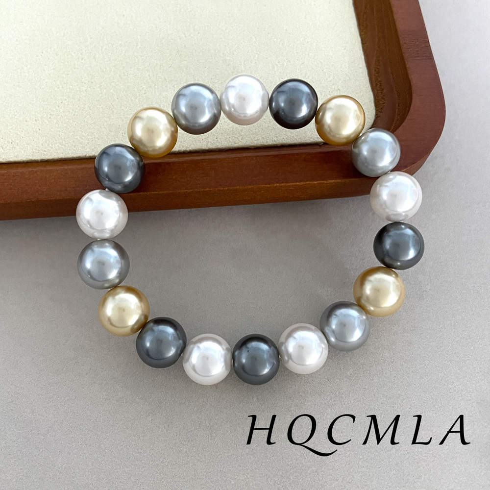 Pearl mixed color beaded necklace French light luxury temperament jewelry sweater chain