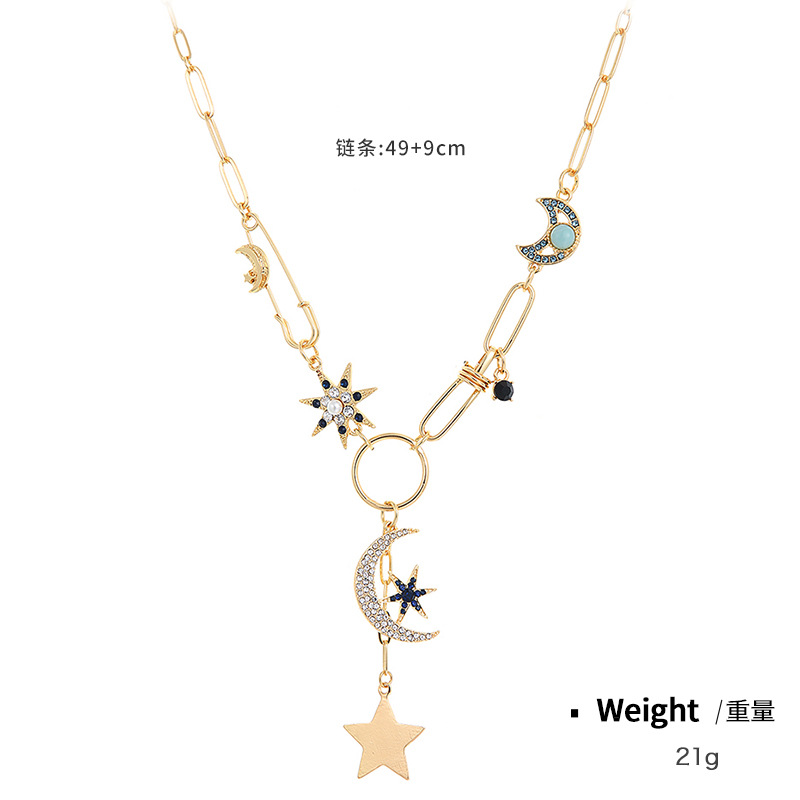 Coins with diamond relief small pendant bib necklace women's style