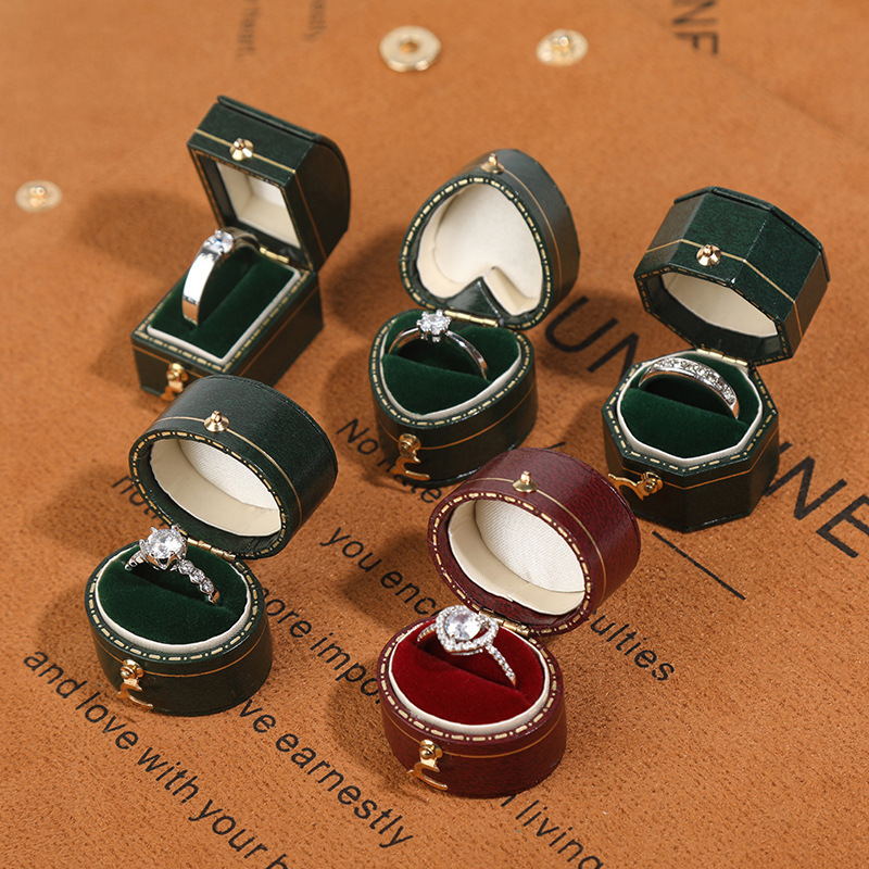 Mini ring box Multi-shape vintage ring storage box Delicate portable jewelry box can be printed