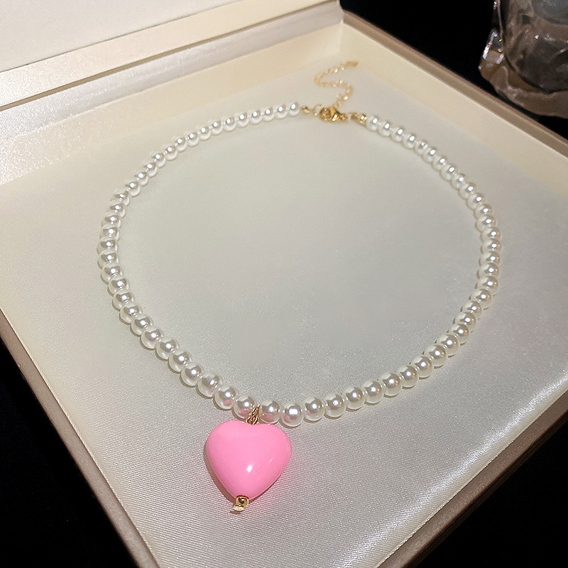 Diamond pearl necklace pendant, women's French retro fashion temperament, collarbone chain, high-end sense, wholesale of accessories
