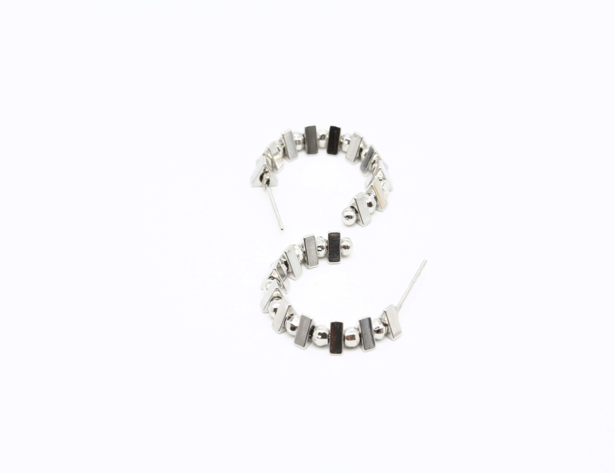 New Arrival Real Gold Plated Beads Triangle Geometric Earrings For Women