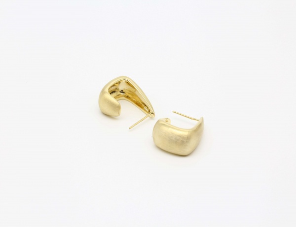  925 Sterling Silver Needle Geometric Earrings Glossy 14k Gold Plated U Shaped Earrings For Women Girl