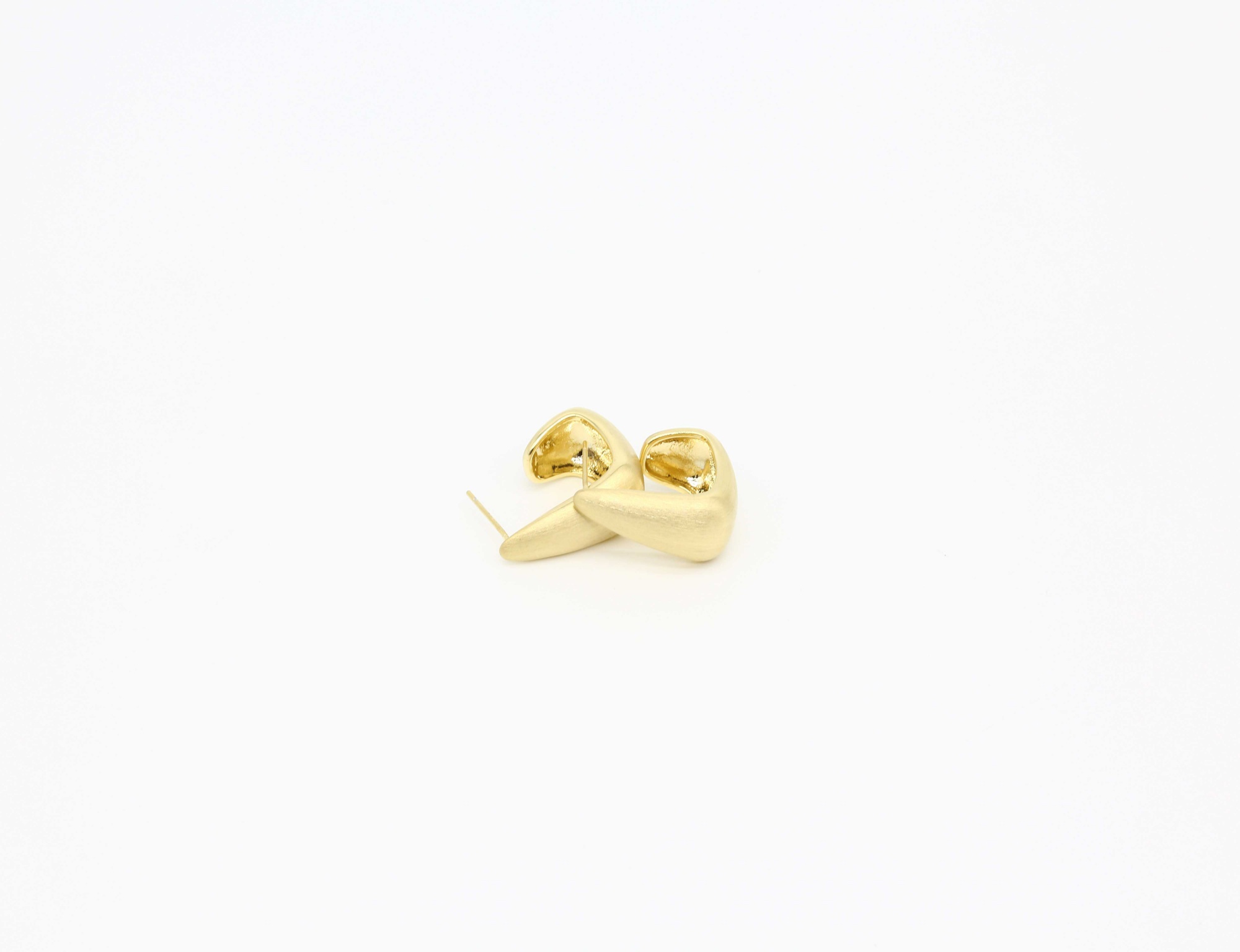  925 Sterling Silver Needle Geometric Earrings Glossy 14k Gold Plated U Shaped Earrings For Women Girl