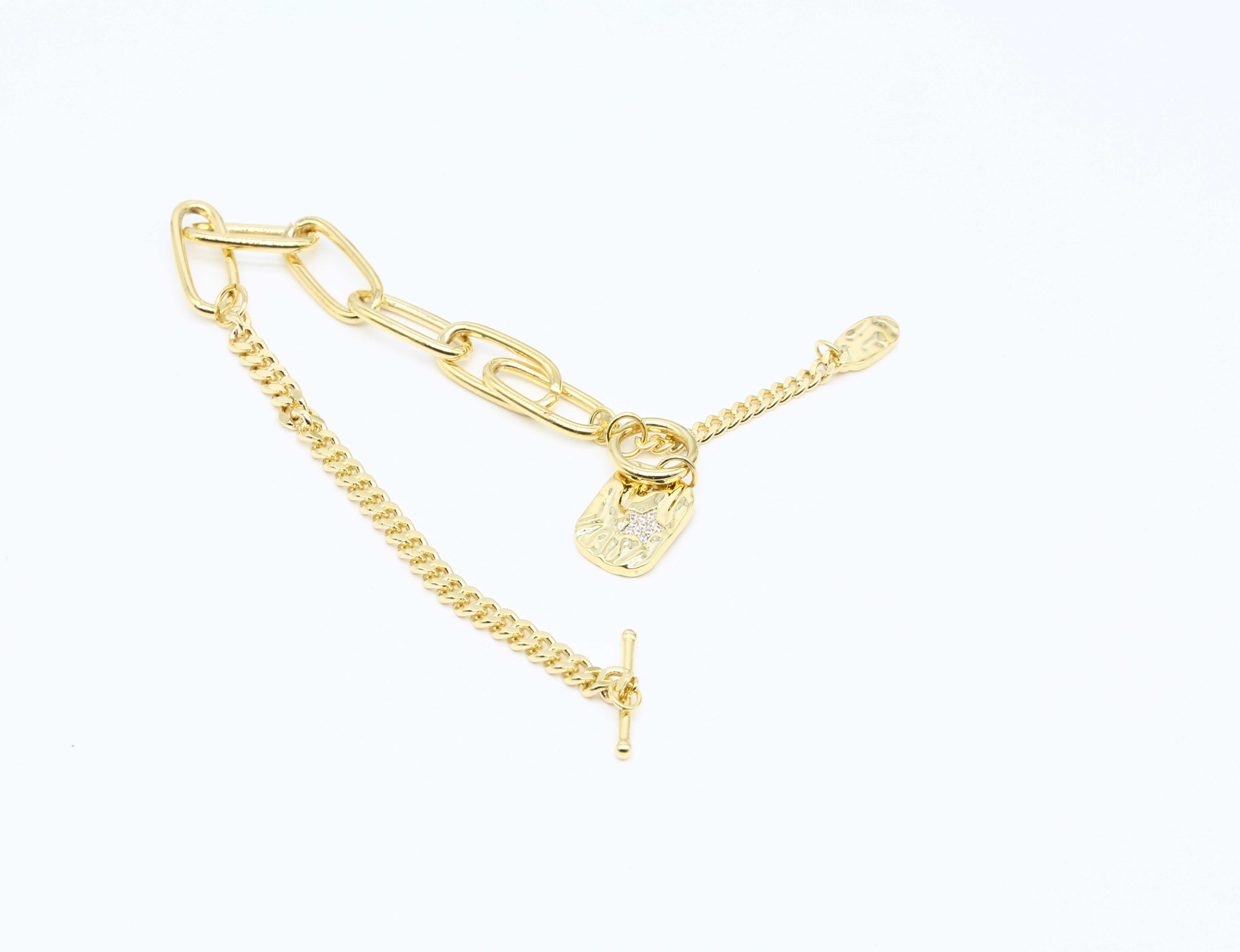 Fashion Gold Plated Geometric Adjustable Pull Creative DIY Jewelry Girly Bracelet for Valentine Day Gift Accessories