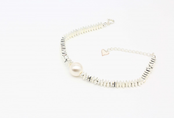 Geometric Irregular Chain Necklace Silver Pearl Fashion Jewelry Bracelet Pearl Necklace Women