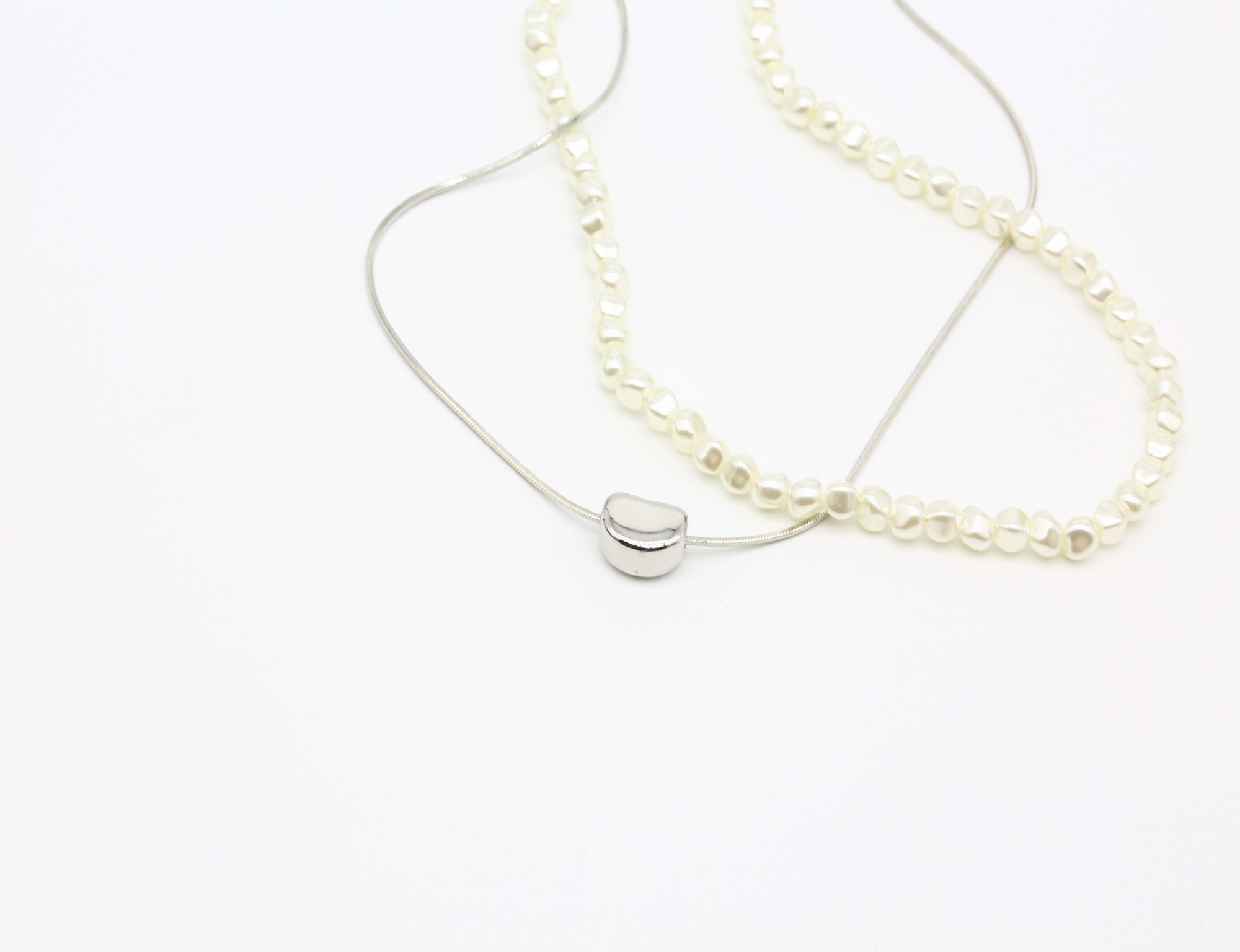 Delicate Jelly Love Necklace Irregular Pearl Necklace PVD Gold Plated Valentine Day Jewelry for Her Wholesale Gift