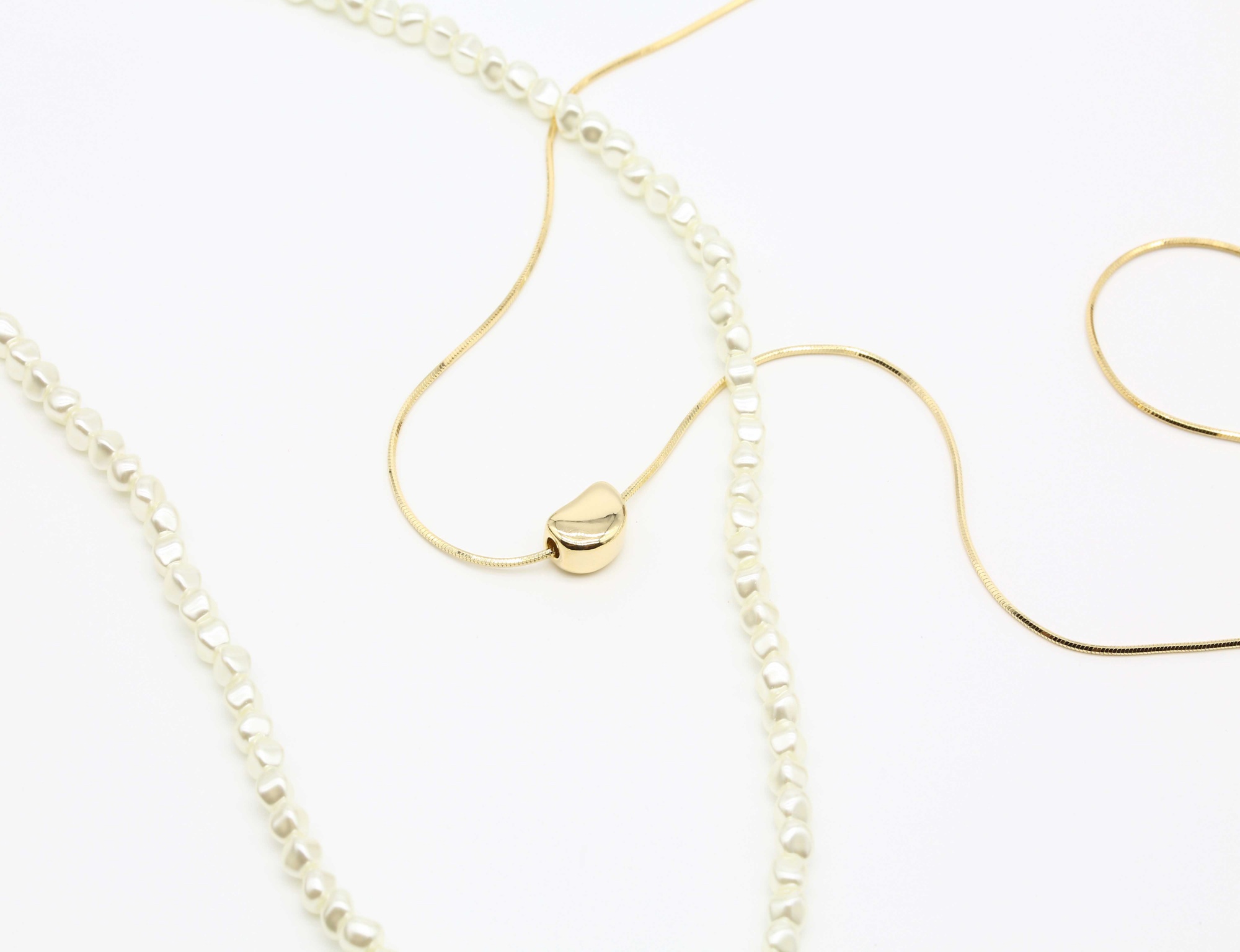 Delicate Jelly Love Necklace Irregular Pearl Necklace PVD Gold Plated Valentine Day Jewelry for Her Wholesale Gift