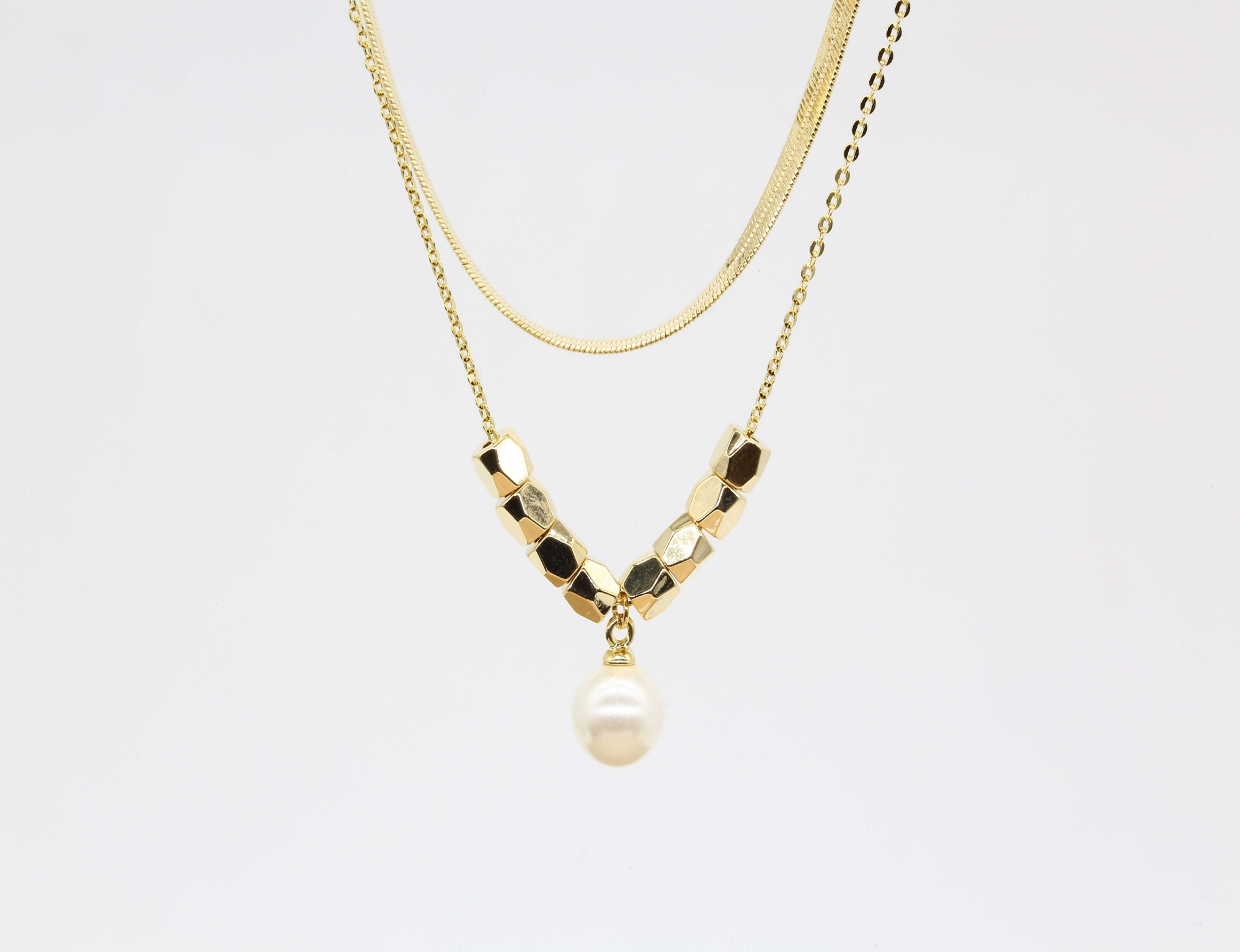 Korean version selling double layer wearing pearl necklace high quality fashion jewelry accessories wholesale