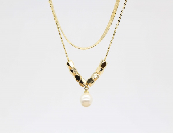 Korean version selling double layer wearing pearl necklace high quality fashion jewelry accessories wholesale
