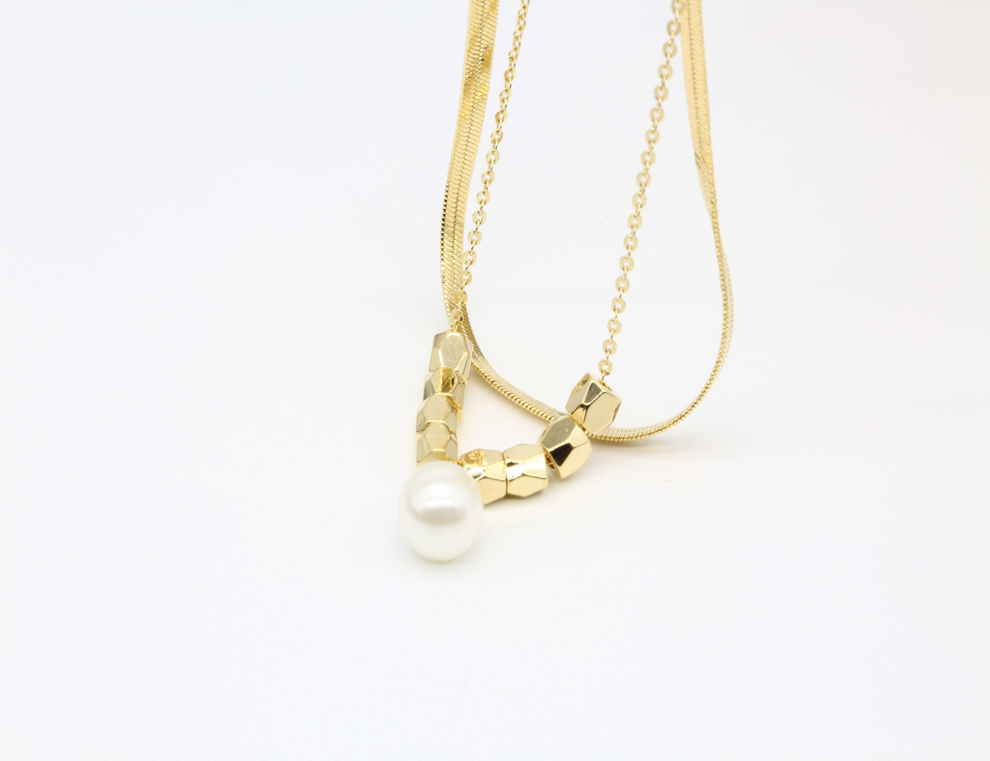 Korean version selling double layer wearing pearl necklace high quality fashion jewelry accessories wholesale