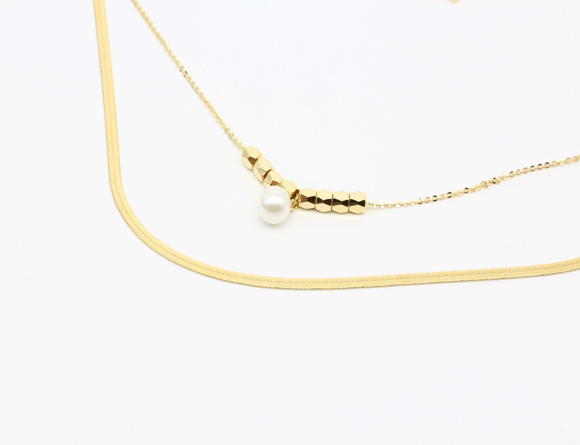 Korean version selling double layer wearing pearl necklace high quality fashion jewelry accessories wholesale