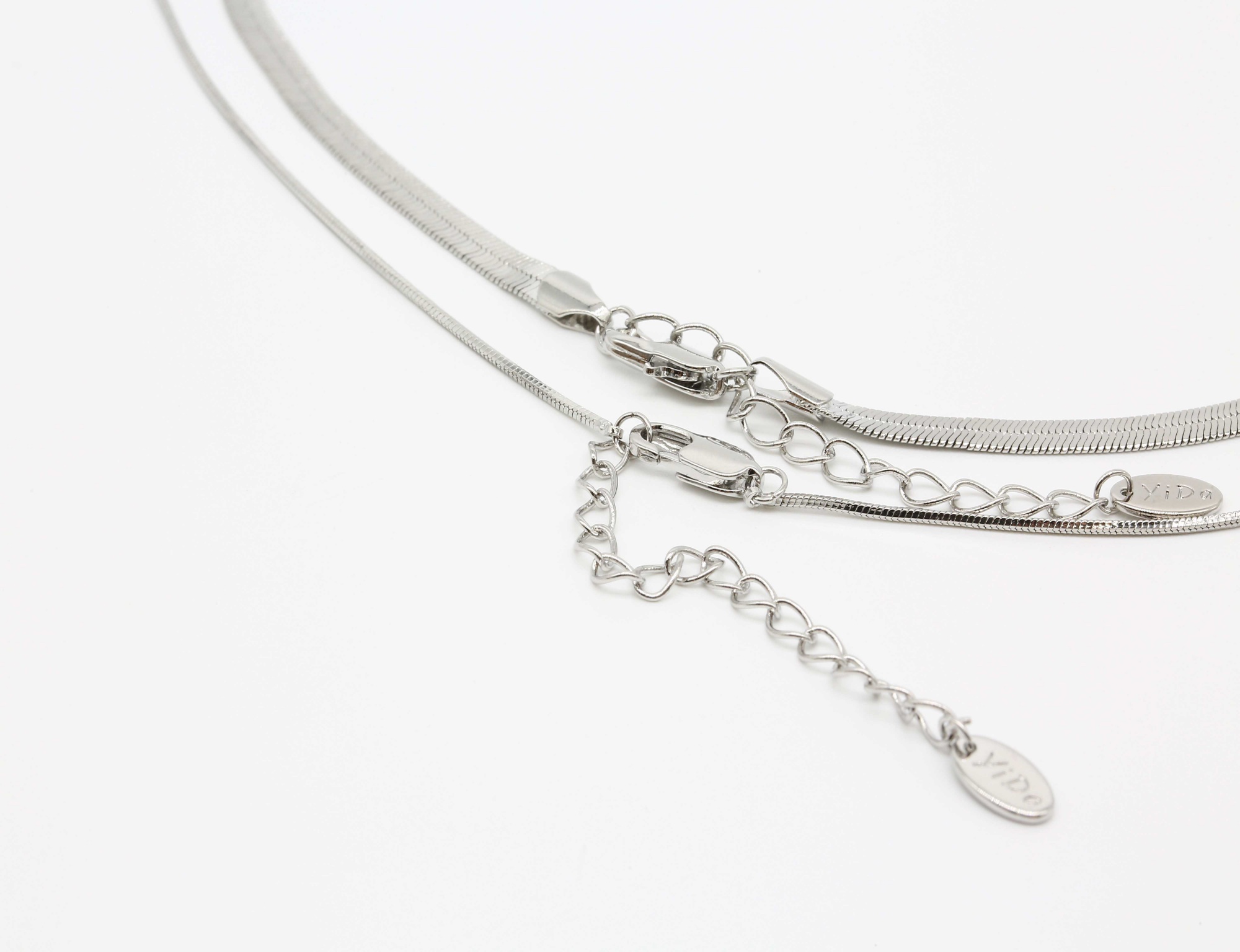 Snake Chain Double Layer Stainless Steel irregular Pendant Necklace for Women Girl18k Gold Jewelry Waterproof