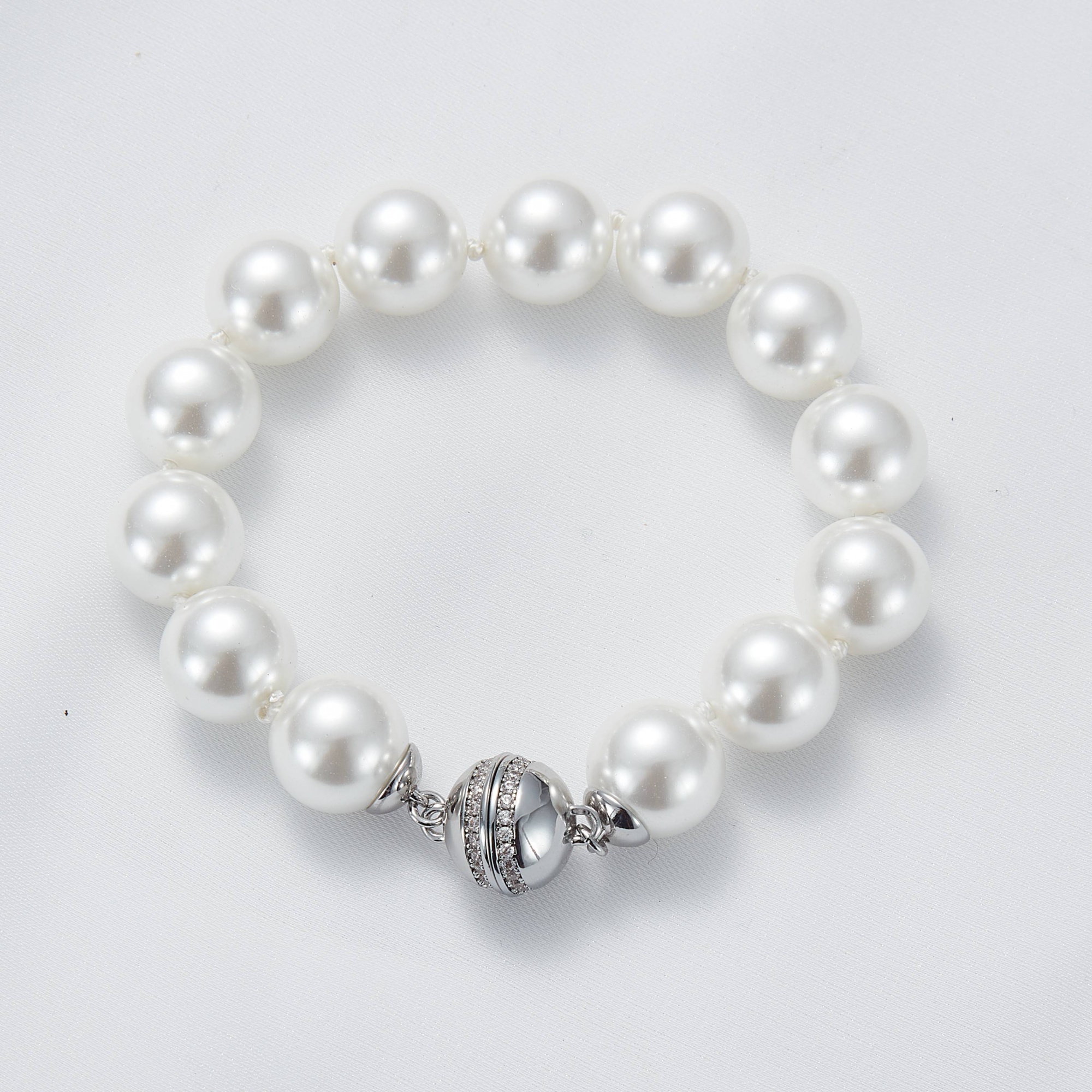 Fashion 10 Mm White Pearl Necklace Earrings Bracelet Jewelry Sets Gift 