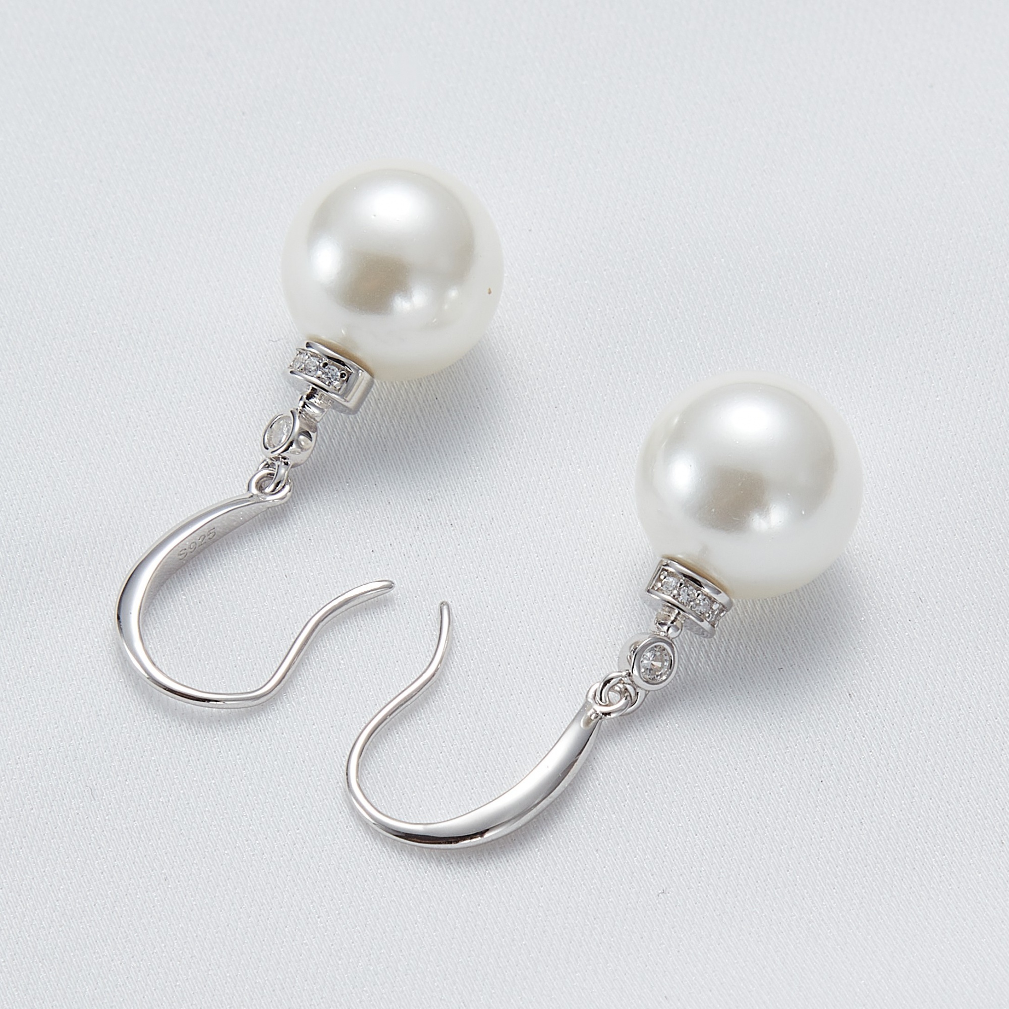 Fashion 10 Mm White Pearl Necklace Earrings Bracelet Jewelry Sets Gift 