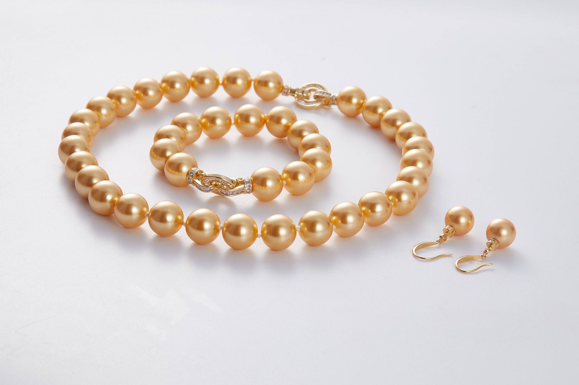Fashion 10 Mm White Pearl Necklace Earrings Bracelet Jewelry Sets Gift For Valentine's Day  