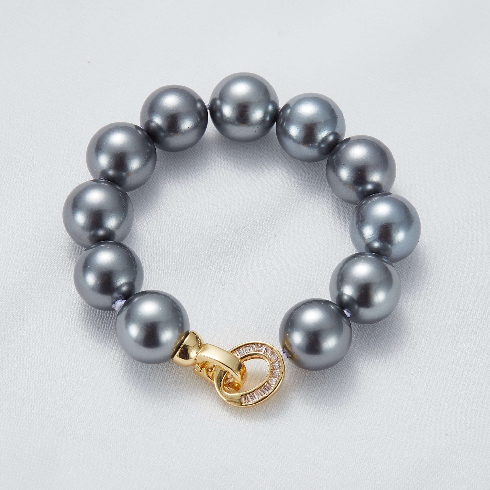 Simple Design Women Gold Plated Beads Natural Freshwater Grey 8-9 MM Pearl Necklace Earrings Ring 3 PCS Jewelry Set