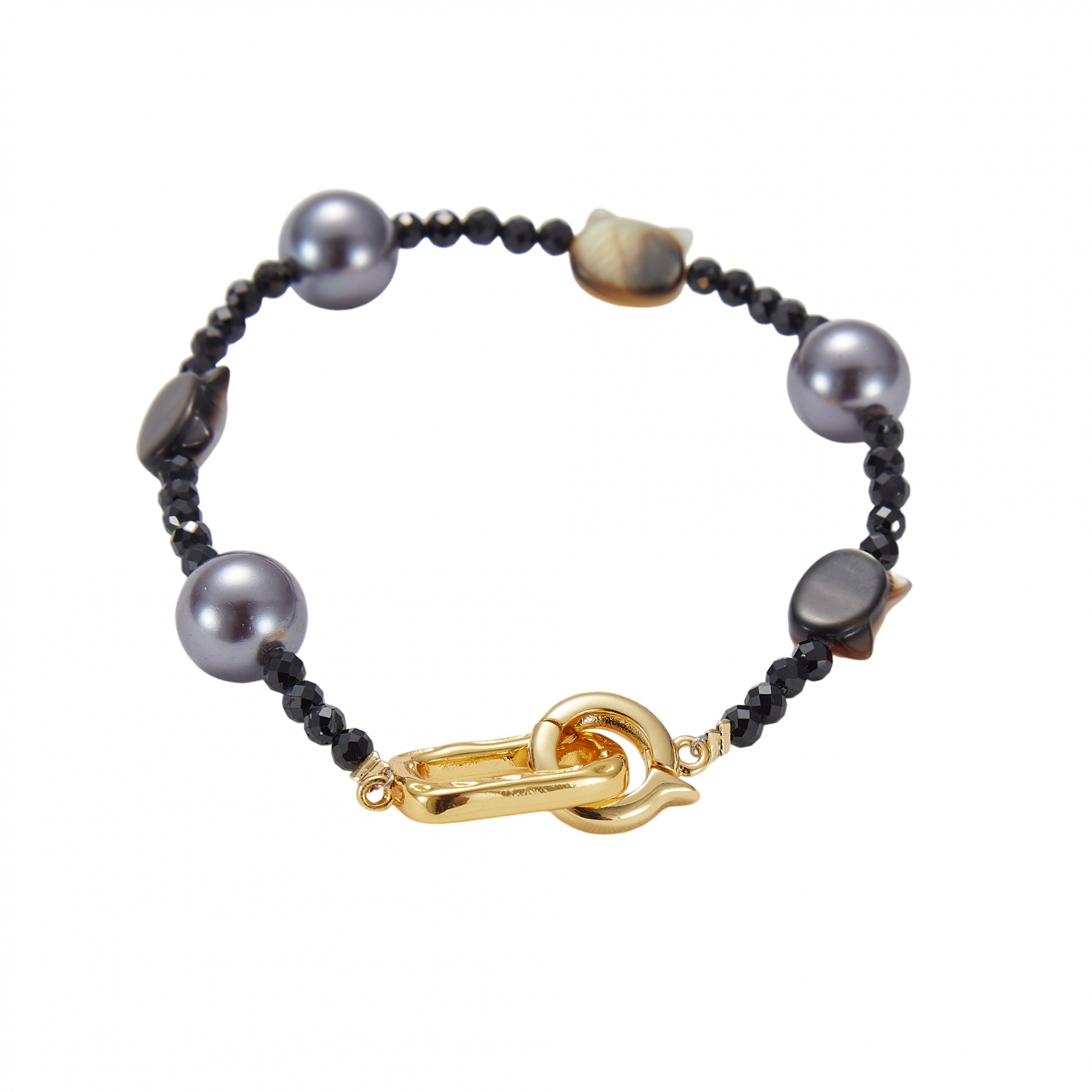 New Arrival Trendy Cute Bracelet 18K Gold Plated Cat-shape Natural shells High Quality Pearl Bracelet