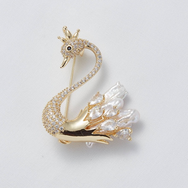 Hot selling Swan brooch Natural Baroque Freshwater Pearl brooch Love brooch