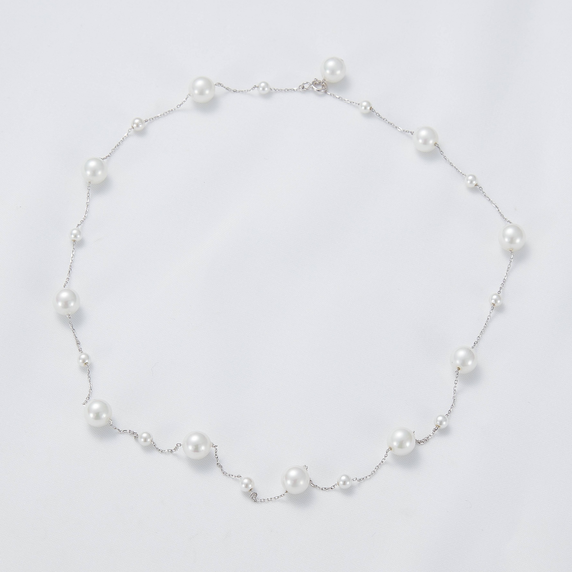 New Fashion 14k Gold Plated White Freshwater Pearl Tin Cup Necklace