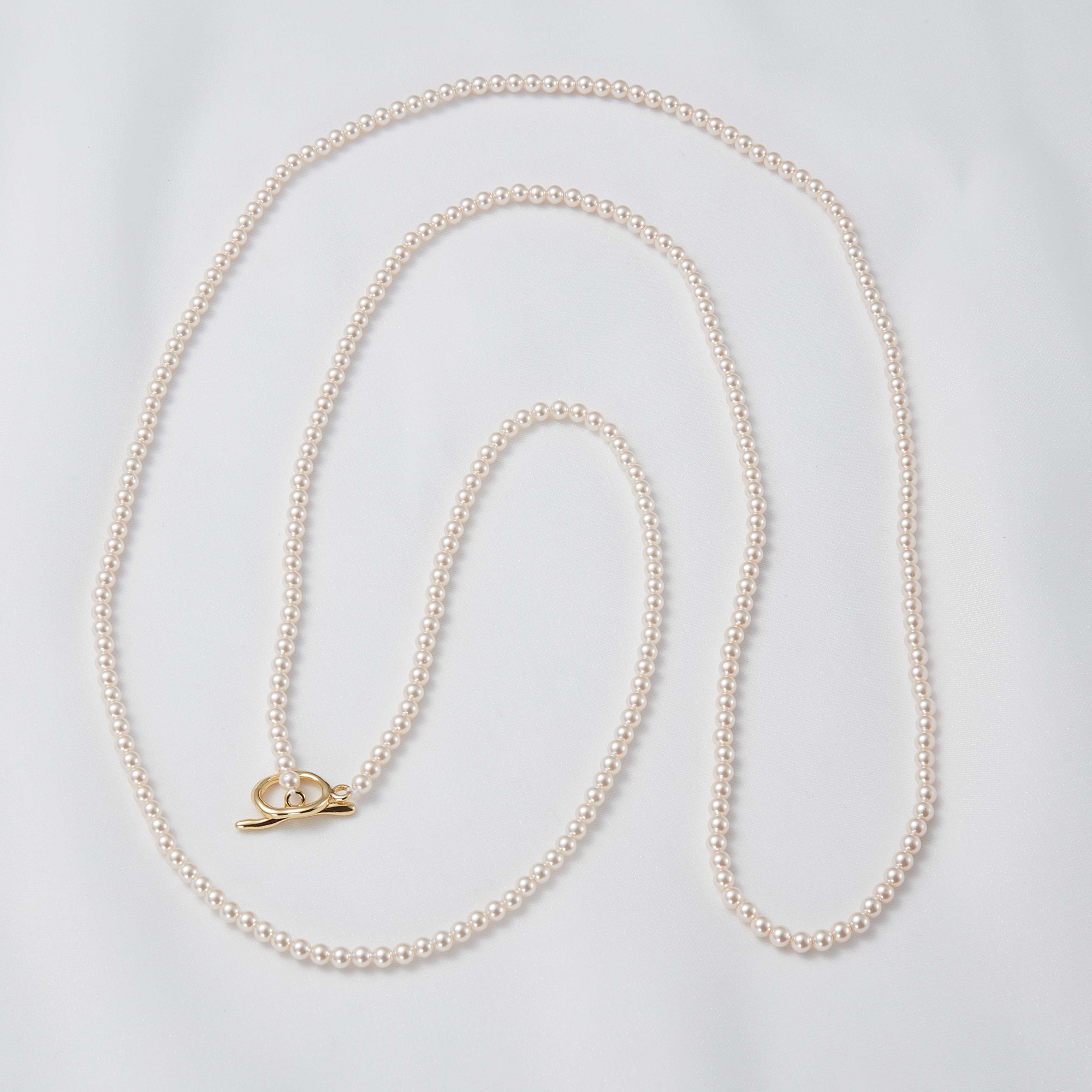 Women fashion 18k gold plated 925 sterling silver chain and pearl necklace