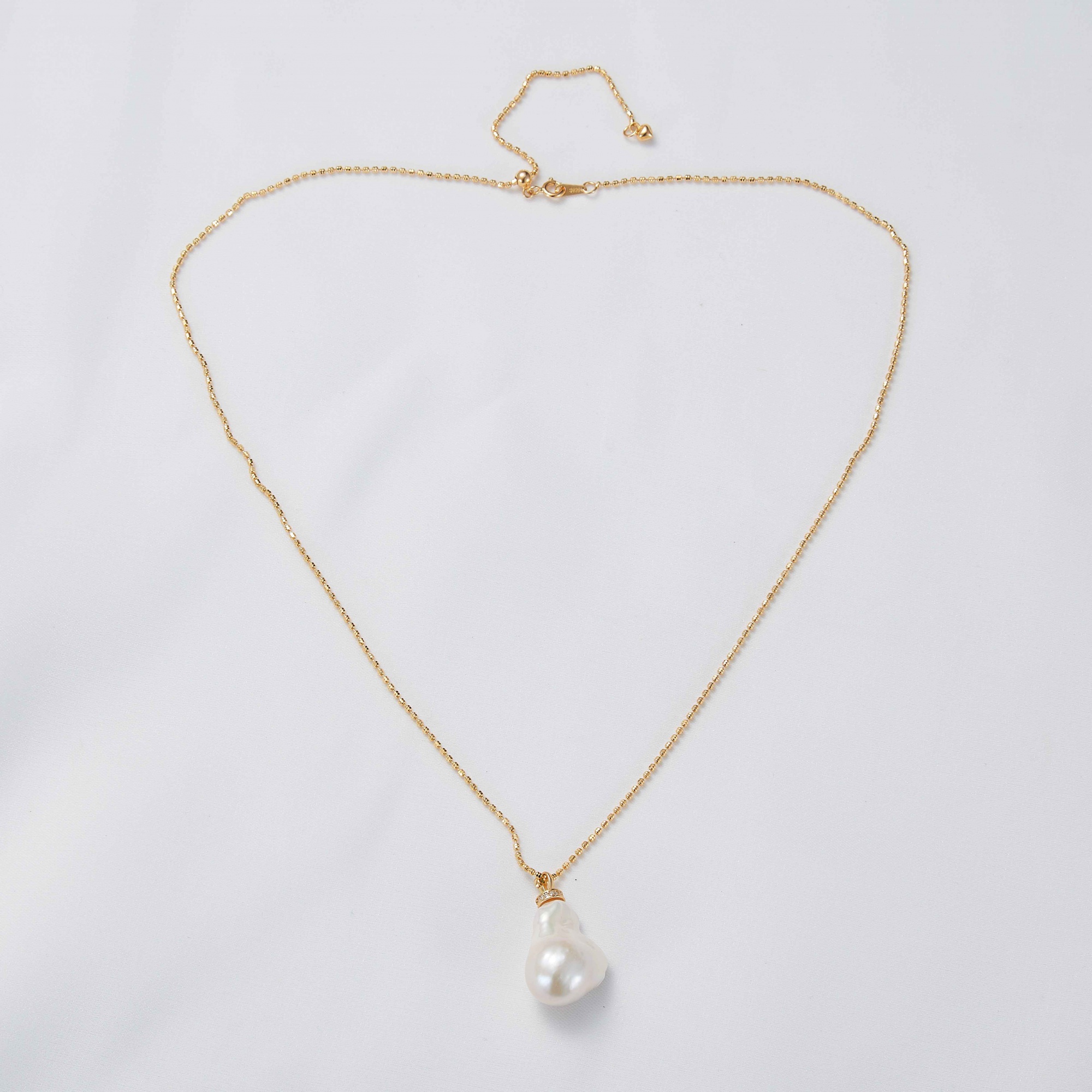 fresh water pearl baroque necklace pure 18k gold silver gilded removable pendant fresh water pearl necklace