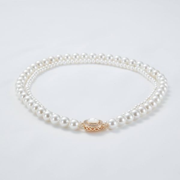Fresh Water Pearl Simple Double Layer Wedding Choker Necklace