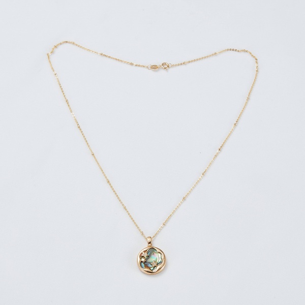 Abalone Shell Diamond Pendant Necklace Fashion Single Piece Stainless Steel Zircon Shell Pendant Necklace
