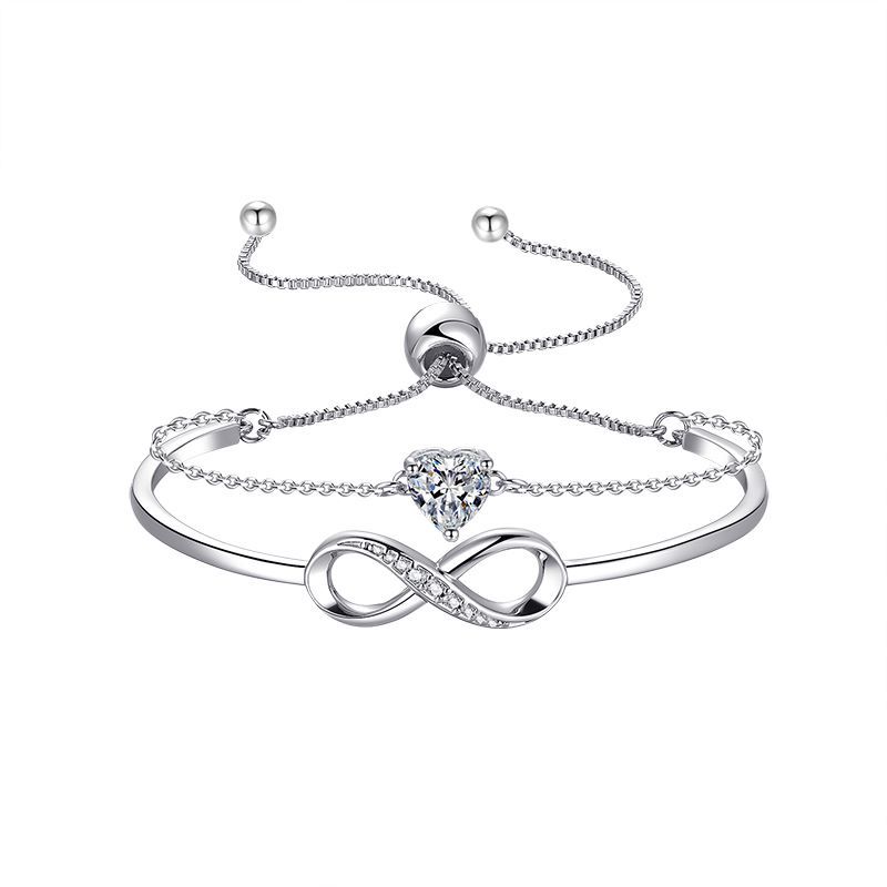 Custom Fashion bracelet for women Custom Bangle Personalized Gold Plated 925 silver Adjustable Opening bracelet with zircon