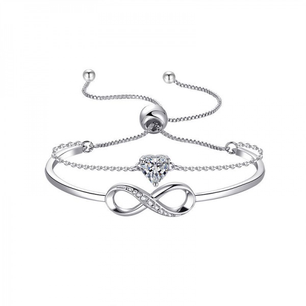 Custom Fashion bracelet for women Custom Bangle Personalized Gold Plated 925 silver Adjustable Opening bracelet with zircon