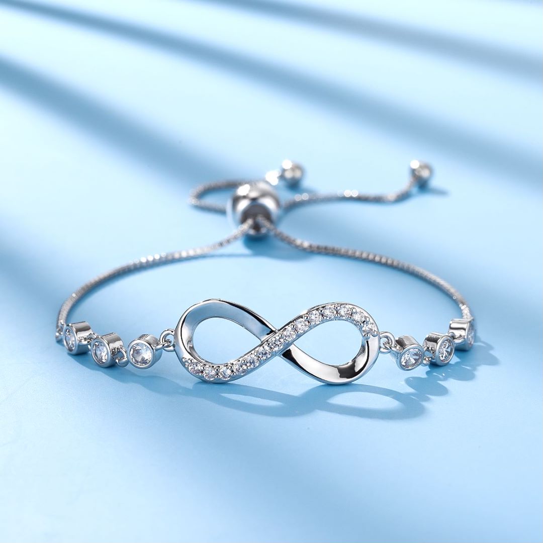 Hot Sale Trendy Couple Bracelet Gift Creative Colorful Diamond Bracelet Fashion Infinity Heart Bracelets for Women