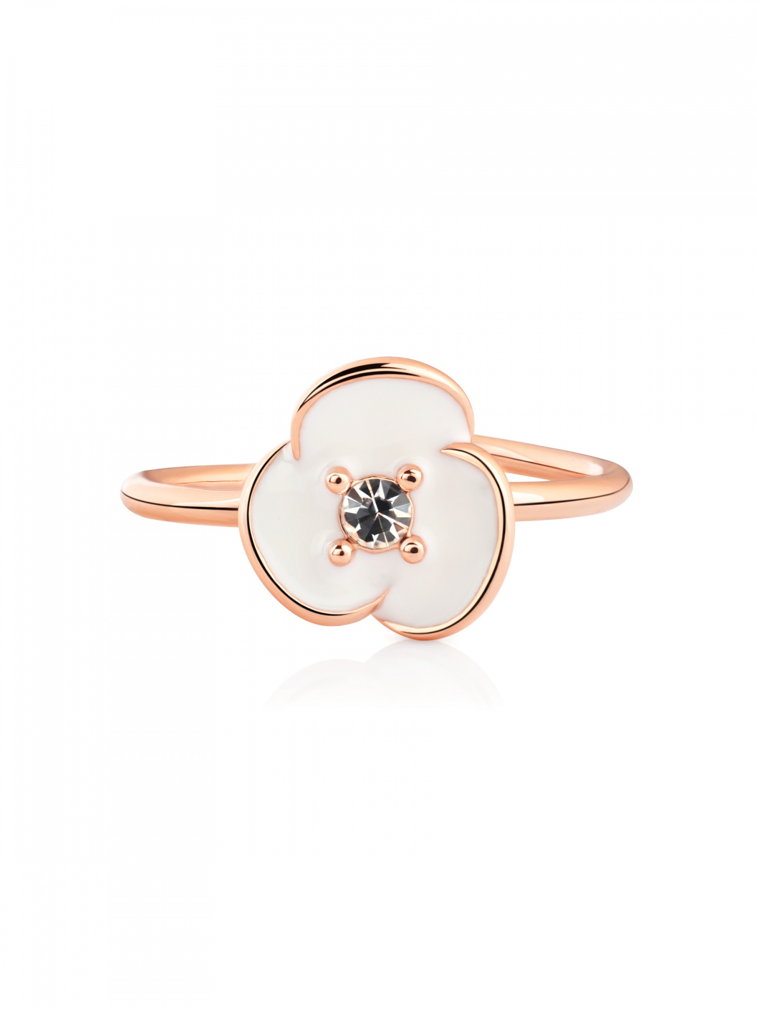 Flower shaped stainless steel cute open ring for women's Romantic Flower Ring Wedding Gift