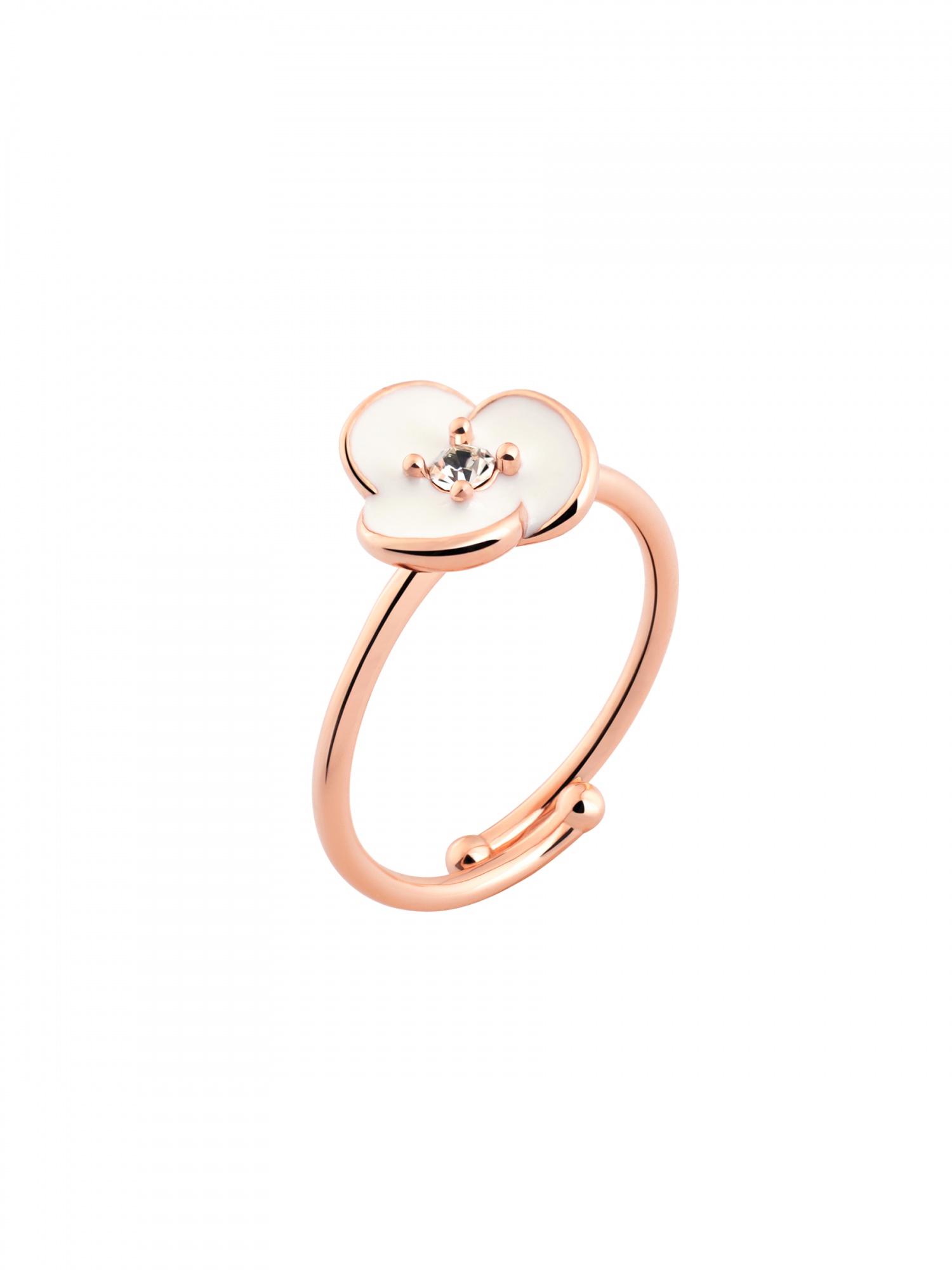 Flower shaped stainless steel cute open ring for women's Romantic Flower Ring Wedding Gift