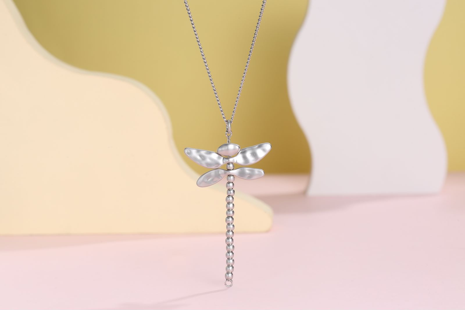 Vintage Jewelry 18K Gold Plated Stainless Steel Dragonfly  Pendant Necklace For Women