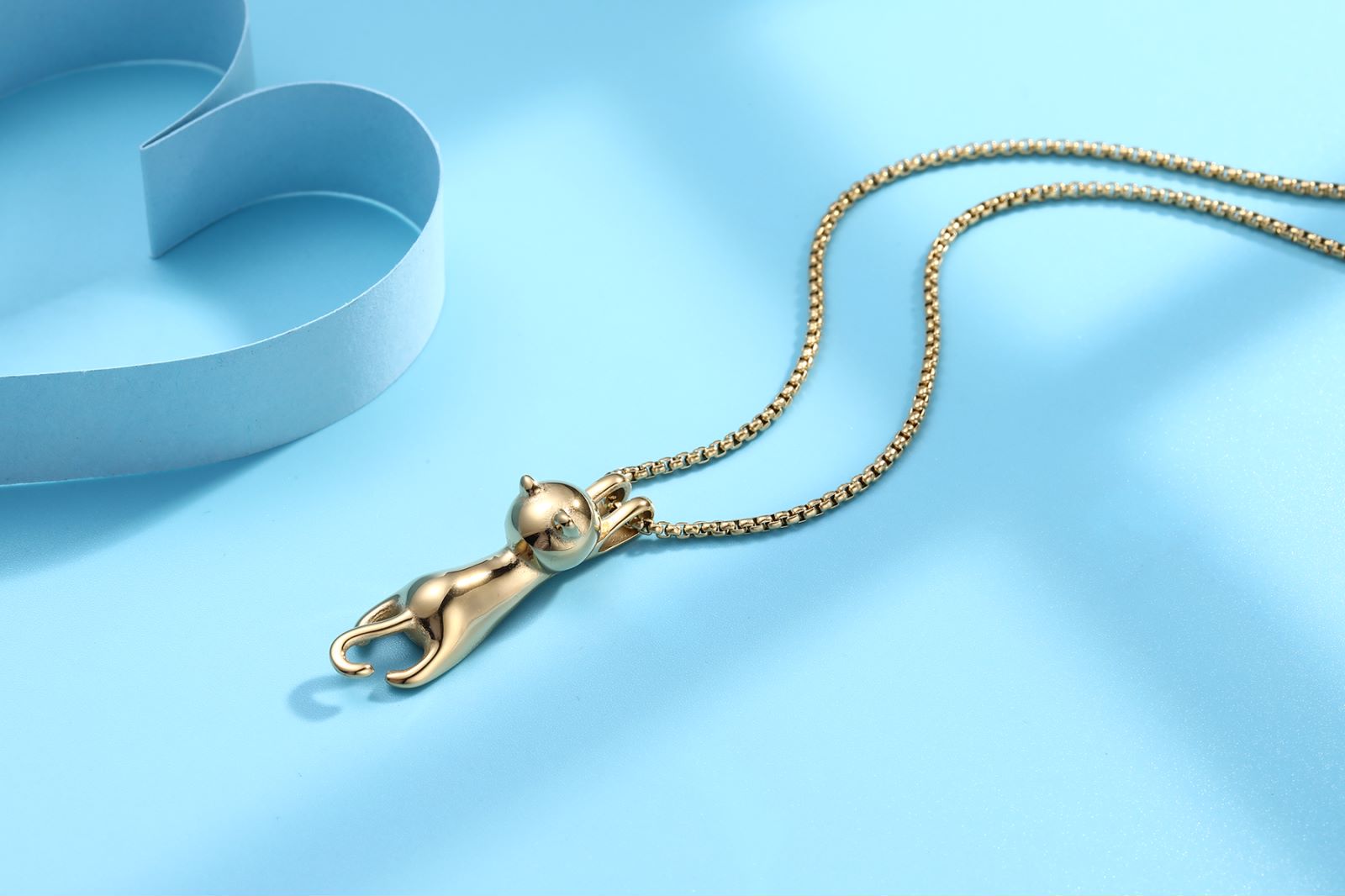 Simple Creative Animal Jewelry Exquisite Clavicle Chain Pendant Necklace Cat Titanium Steel Cute for Men and Women Necklaces