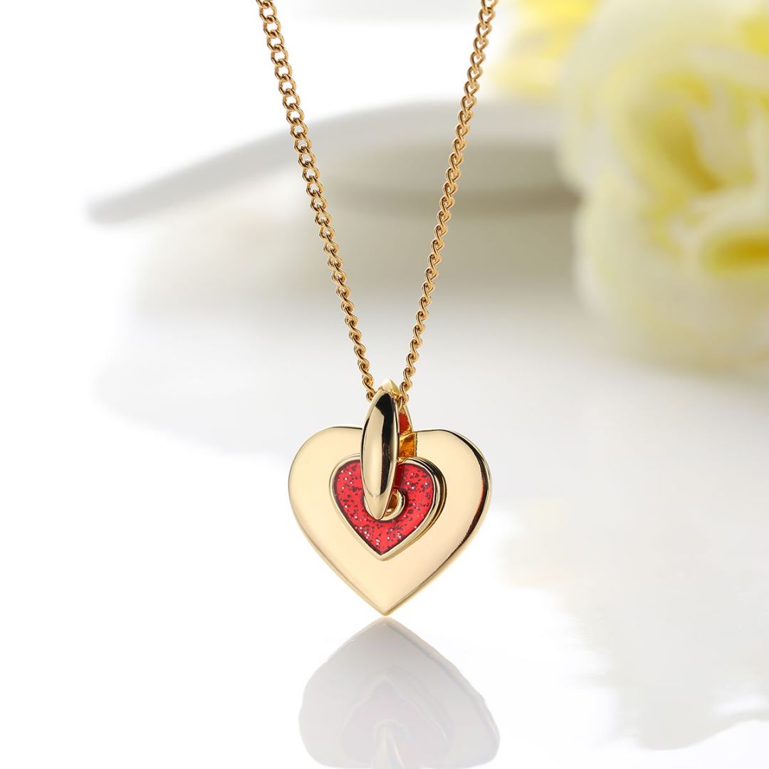 Fashion Jewelry Personality Can Be DIY Lettering Ladies Clavicle Chain Exquisite Enamel Double Heart Pendant Necklace