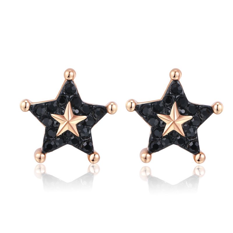 925 Sterling Silver Tiny Star CZ Stud Earring for Girl Women Gold Plated