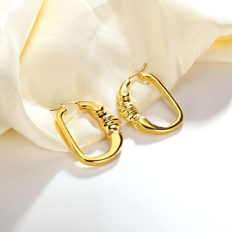 925 Sterling Silver Handmade Twist Knot Shape Hoop Earrings For Female Fine Jewelry