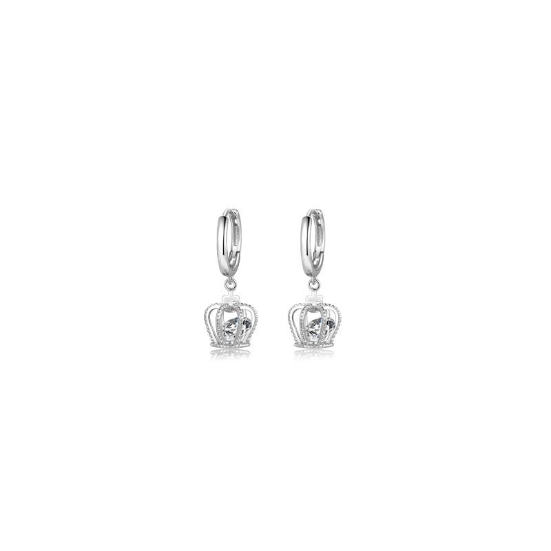 925 Sterling Silver Plated Crown Stud Earrings For Women Wedding Party Gift Accessories Fashion Jewelry Accessories Wholesale