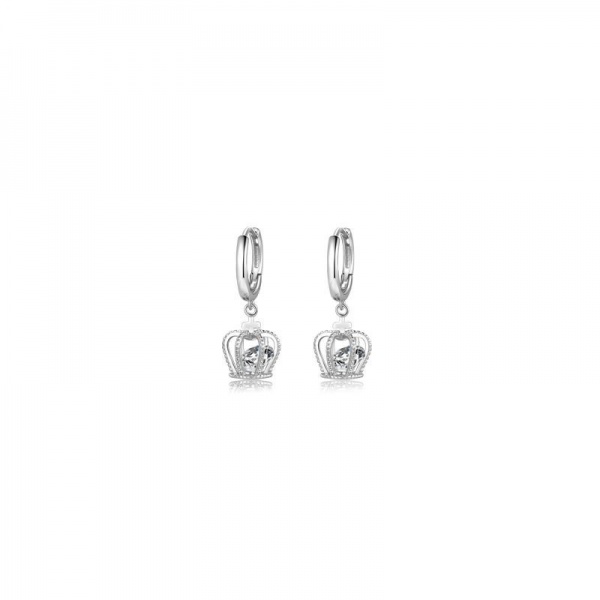 925 Sterling Silver Plated Crown Stud Earrings For Women Wedding Party Gift Accessories Fashion Jewelry Accessories Wholesale