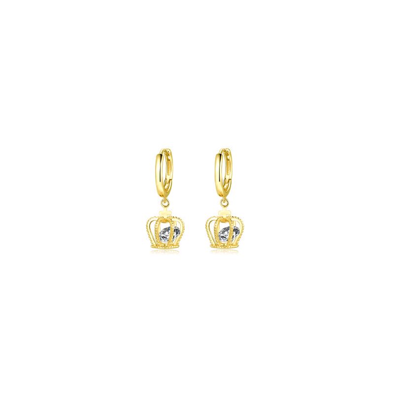 925 Sterling Silver Plated Crown Stud Earrings For Women Wedding Party Gift Accessories Fashion Jewelry Accessories Wholesale