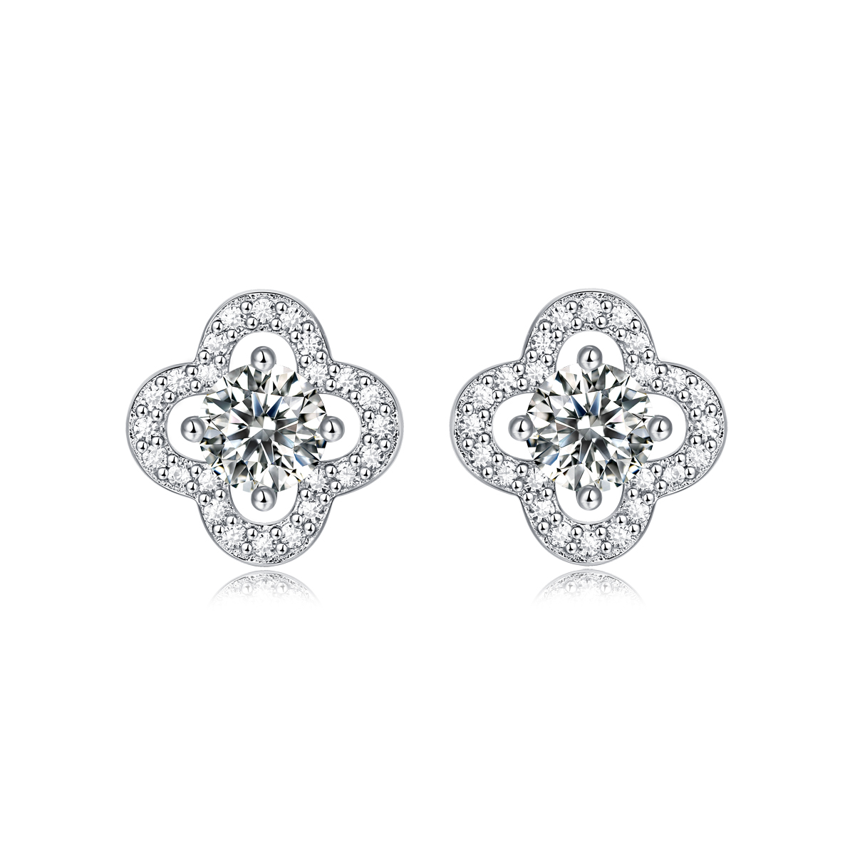 Popular Trendy 18K Gold S925 Silver Earrings Women Moissanite Earrings Jewelry