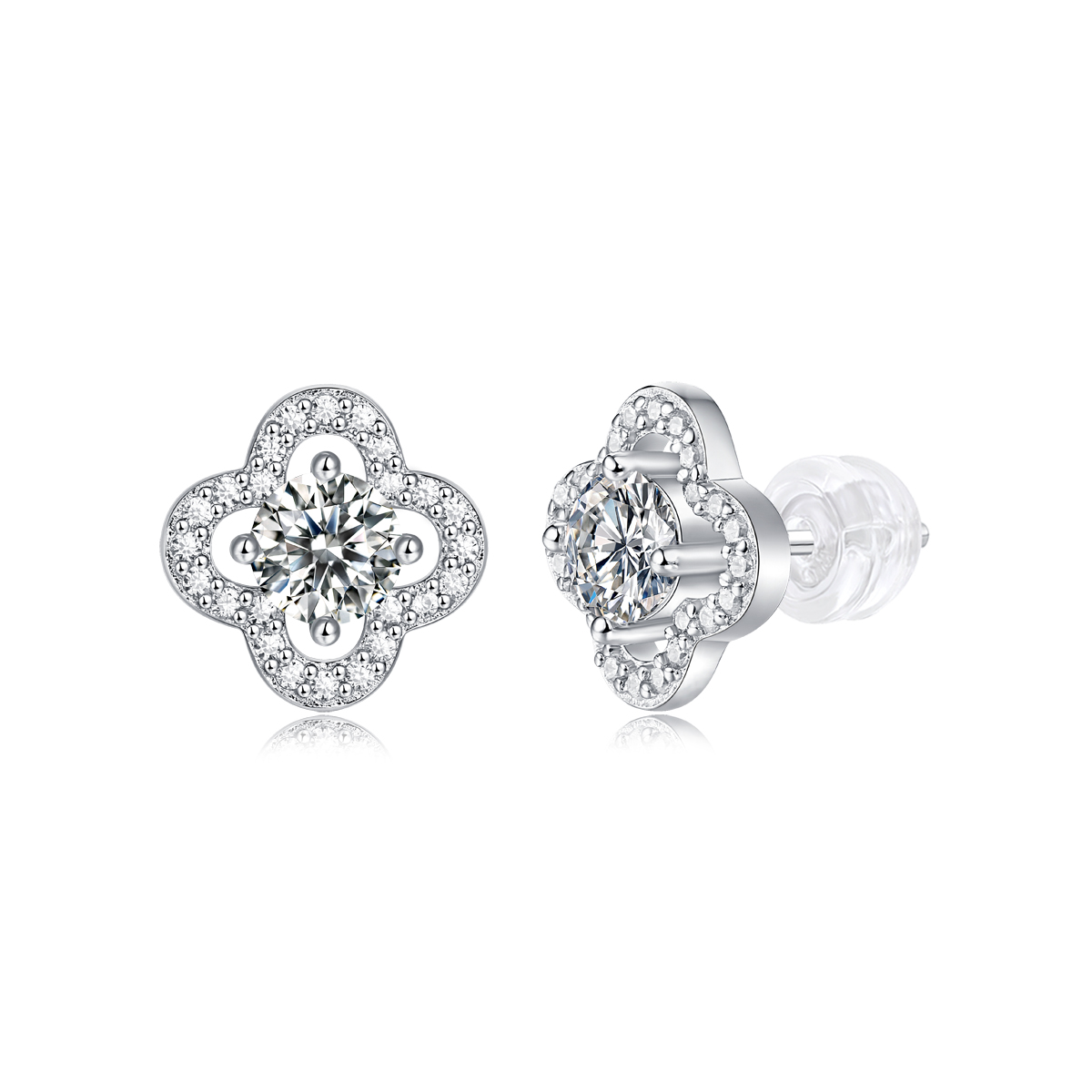 Popular Trendy 18K Gold S925 Silver Earrings Women Moissanite Earrings Jewelry