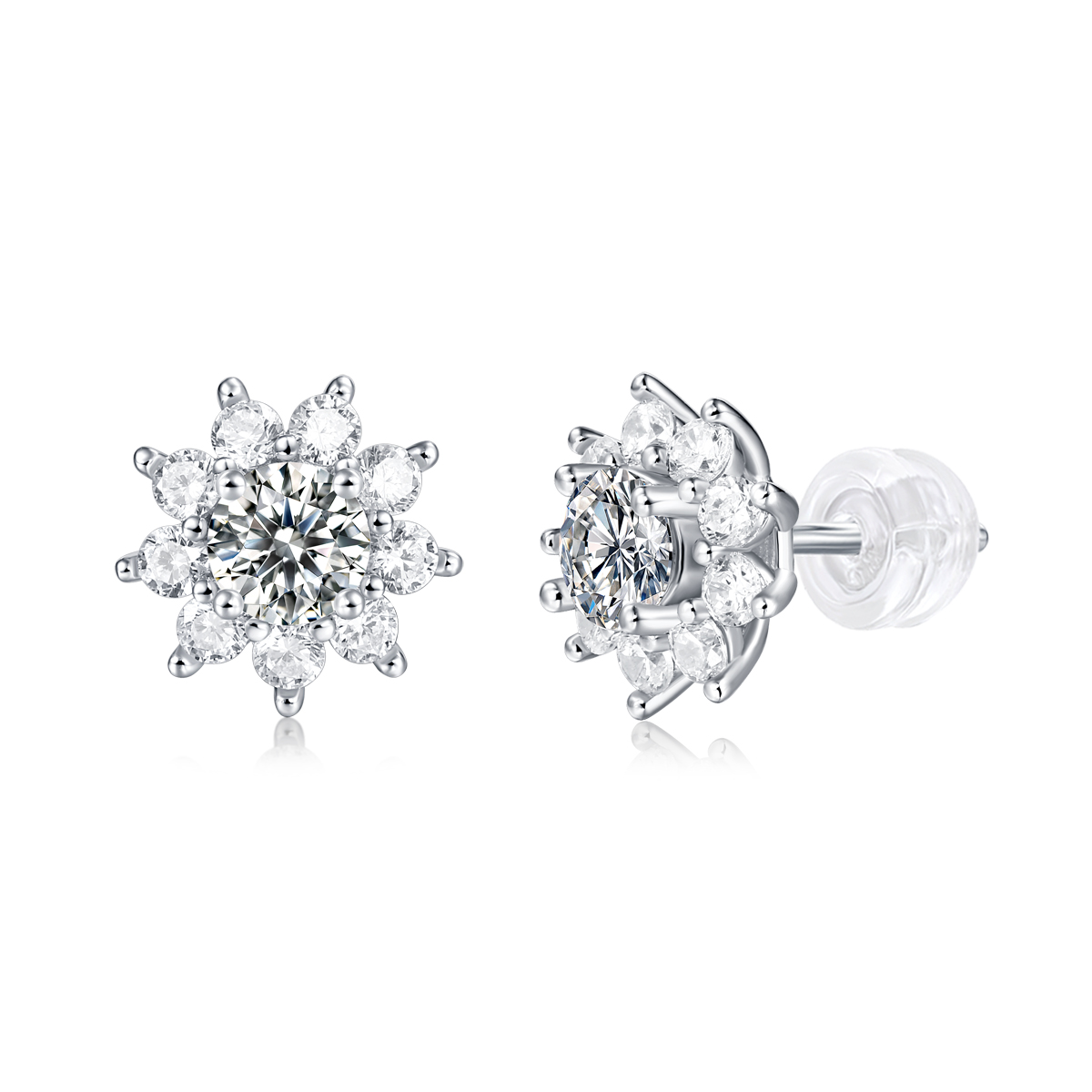 Popular Trendy 18K Gold S925 Silver Earrings Women Moissanite Earrings Jewelry