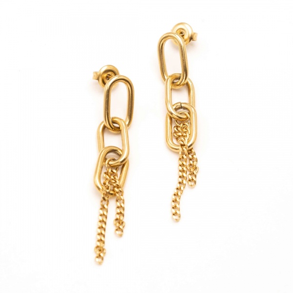 Simple hoop earrings Irregular square long chain earring  gold designer earrings Unisex Charm Jewelry