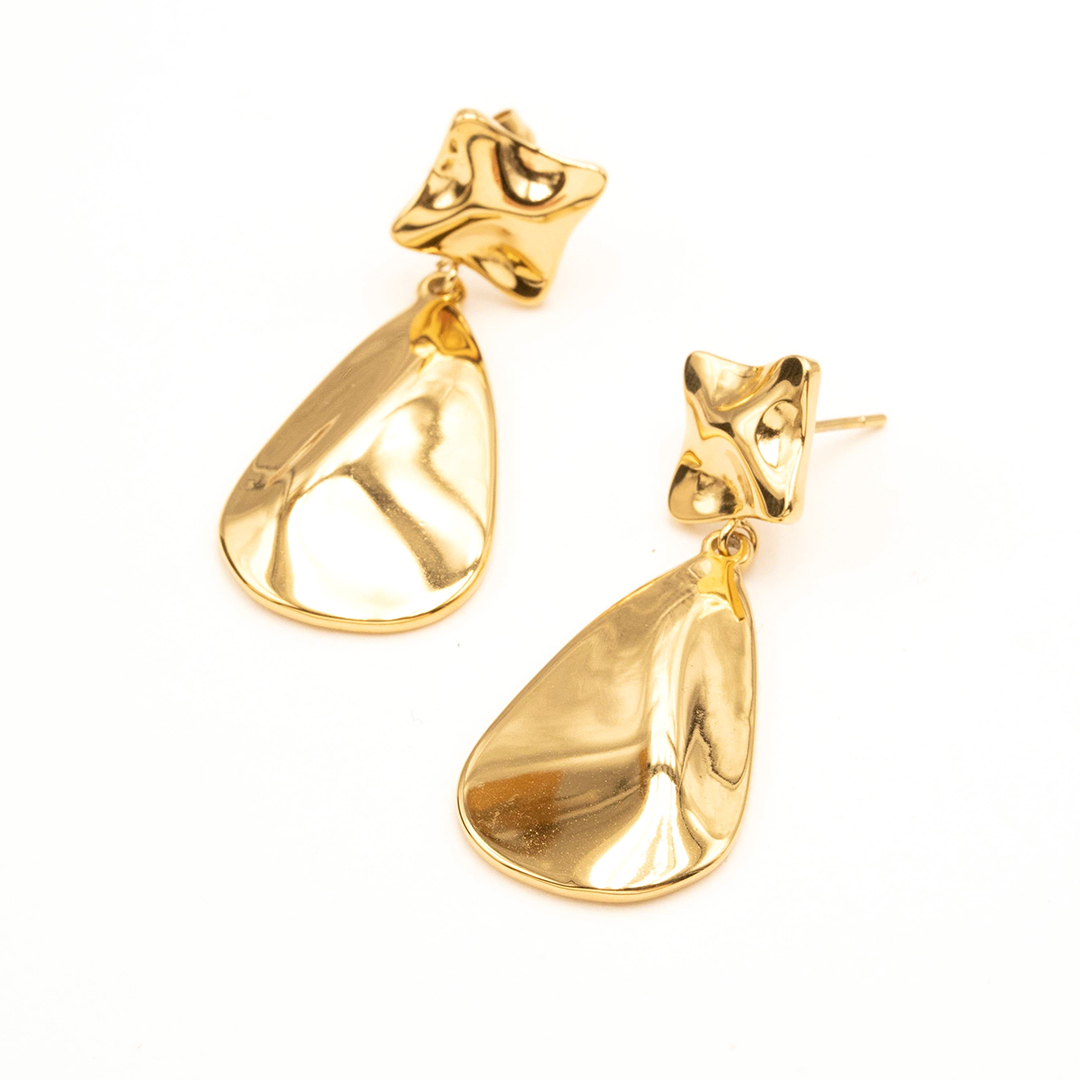 Fashion styles stainless steel Geometry delicate Leaves drop earrings wholesale for woman