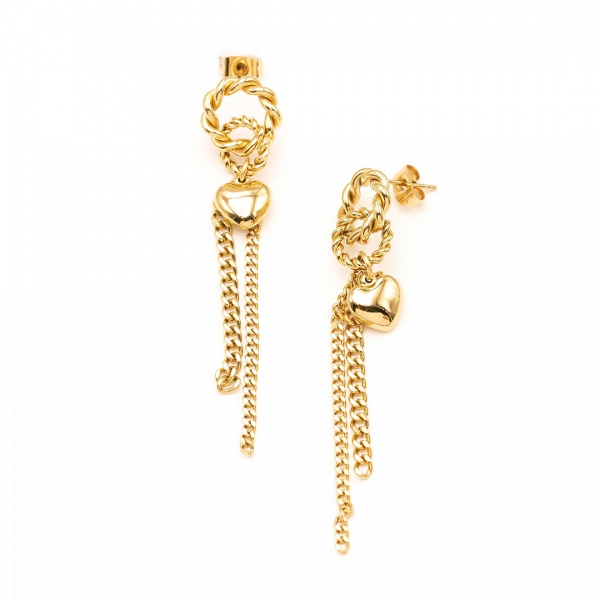 18K Gold Linear Swirl Wire Earrings For Women dangling Boho Dangle Drop Classic Infinity Earrings for Girls