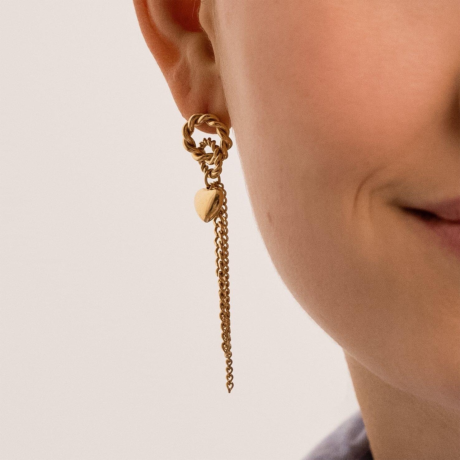 18K Gold Linear Swirl Wire Earrings For Women dangling Boho Dangle Drop Classic Infinity Earrings for Girls