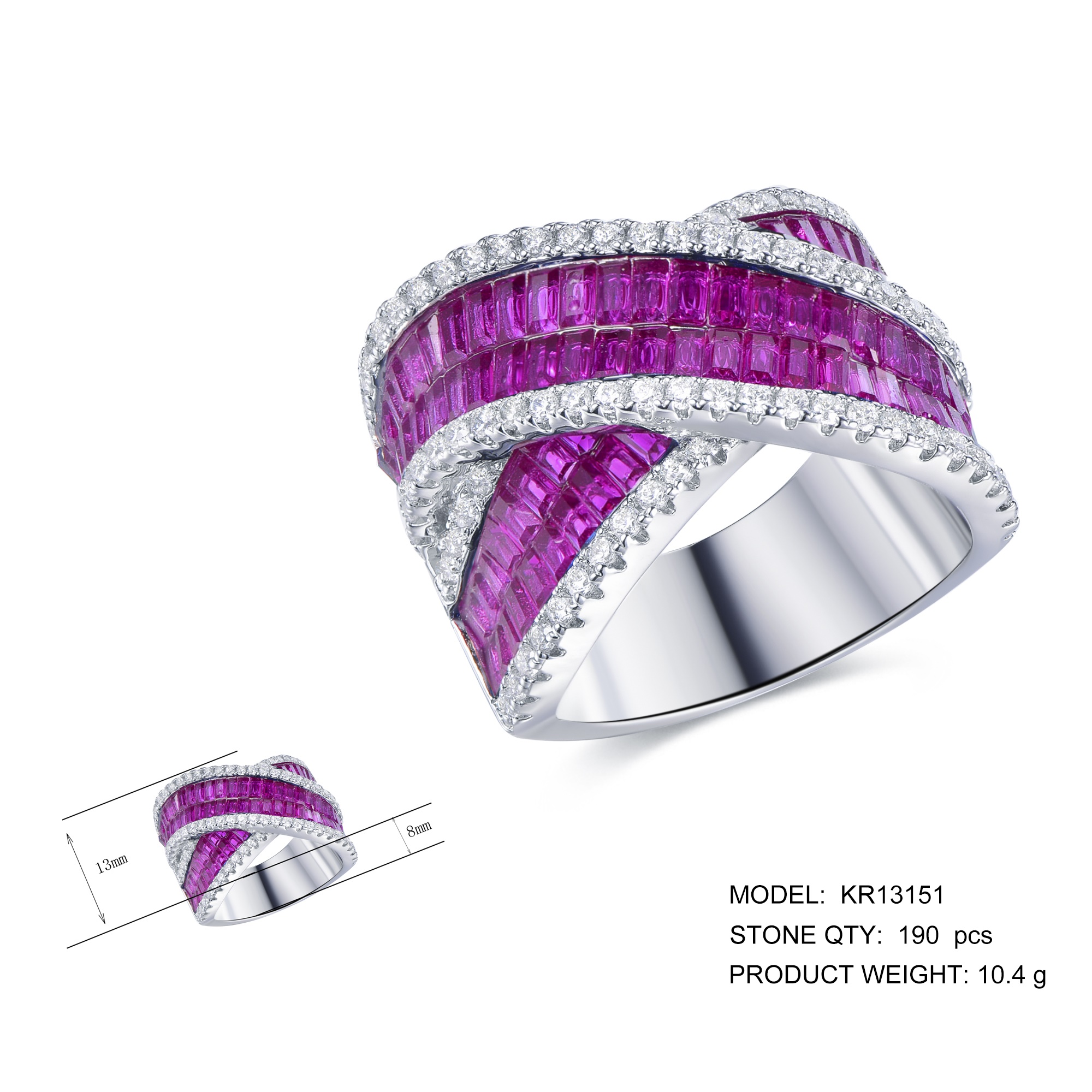 Gemstone Eternity Ring Double Ccross Line Micro Pave Bands Eternity Cubic Zirconia CZ Diamond 925 Silver Rings women