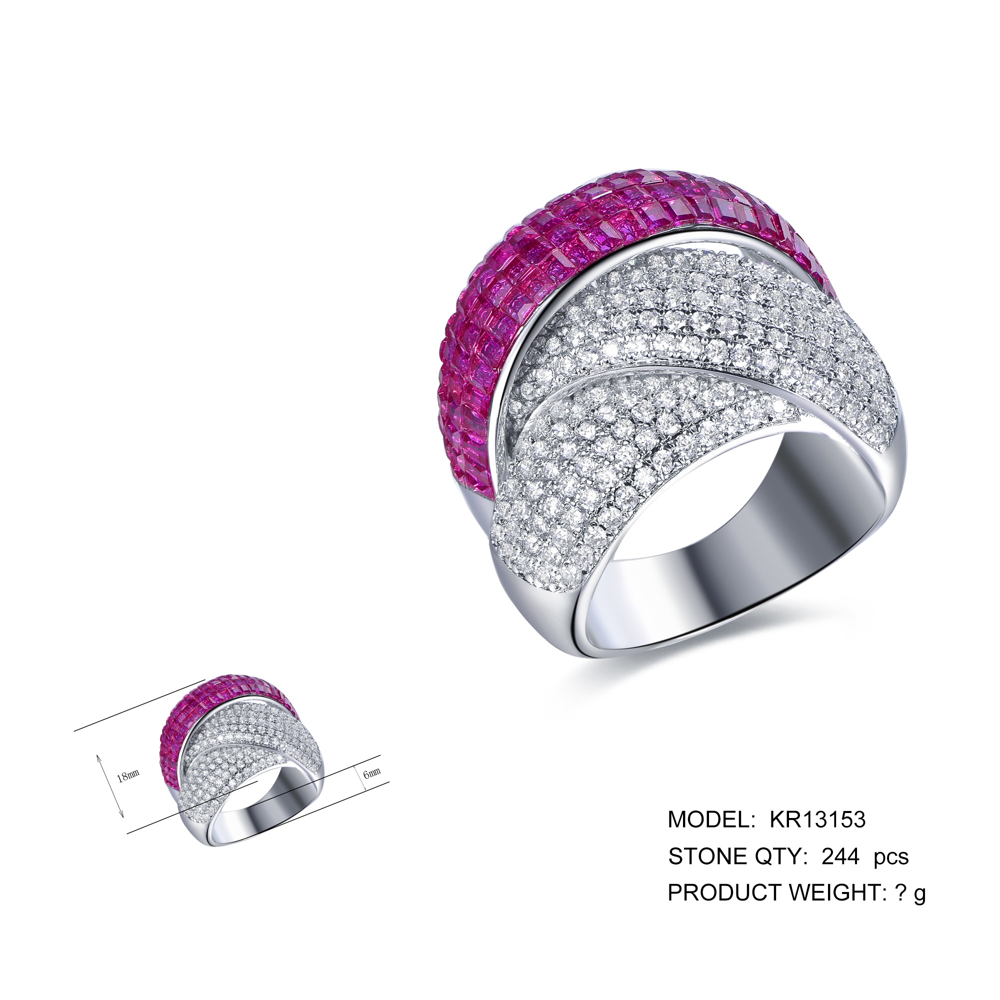 Gemstone Eternity Ring Double Ccross Line Micro Pave Bands Eternity Cubic Zirconia CZ Diamond 925 Silver Rings women